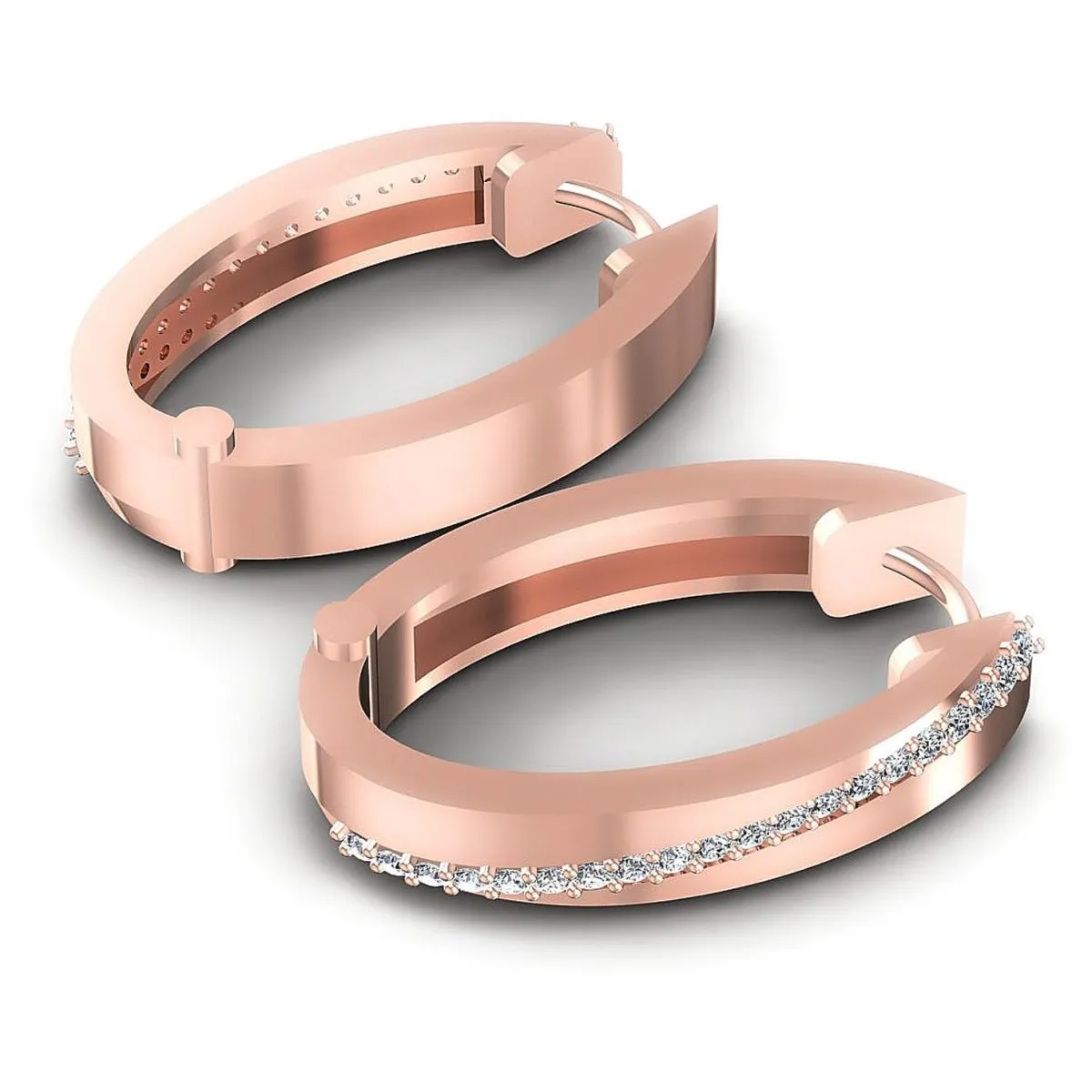 0.40 CT Round Cut Diamonds - Hoop &  Drop Earrings