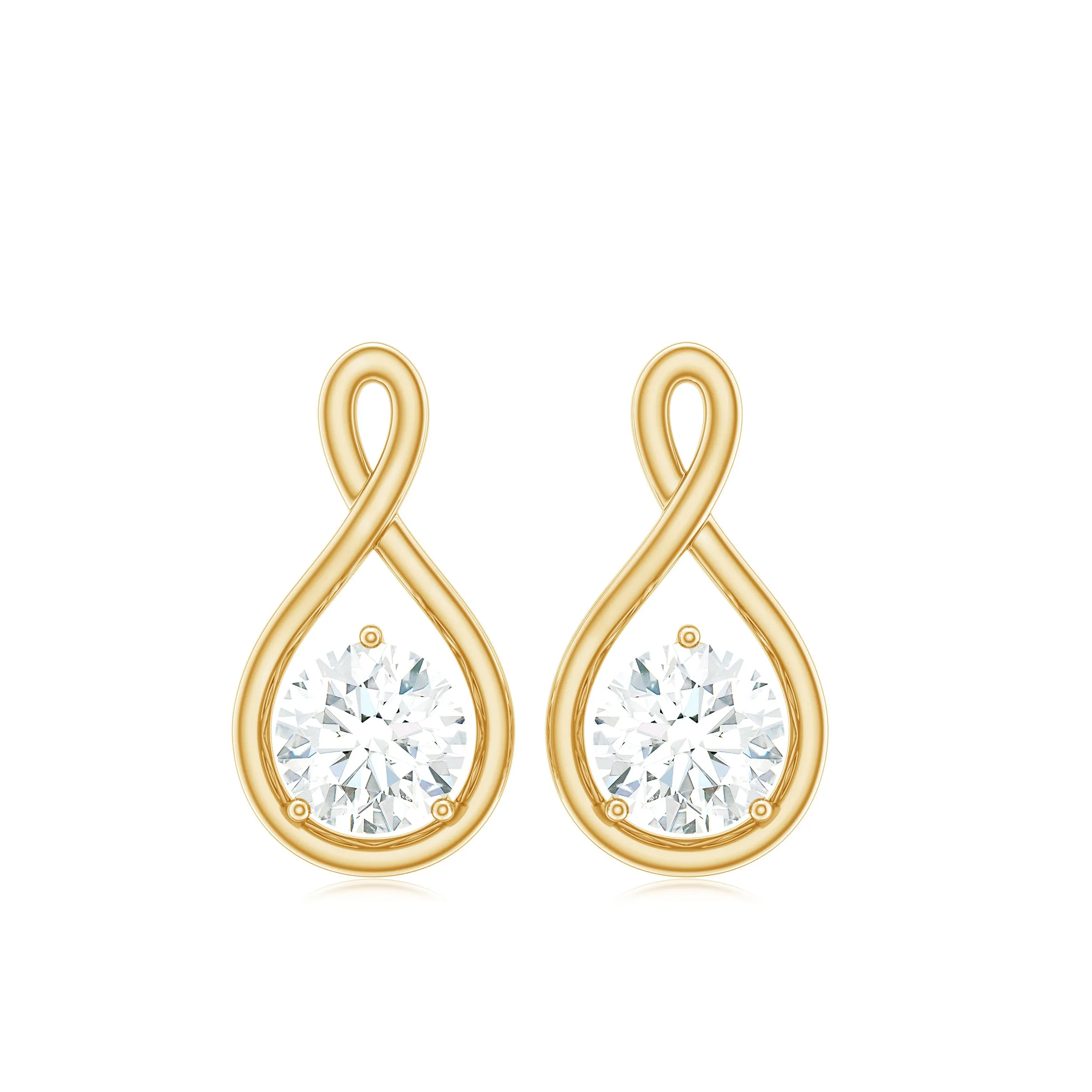 0.50 CT Round Cut Moissanite Infinity Stud Earrings