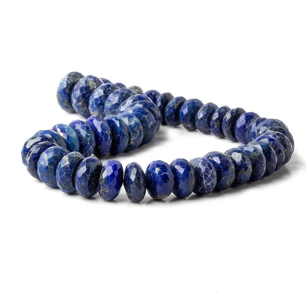 10-13mm Lapis Lazuli Faceted Rondelles 10 inch 43 pieces