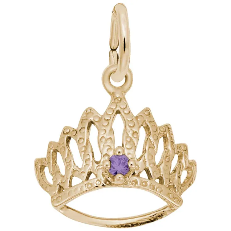 10 KT TIARA W/BIRTHSTONE-FEB