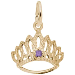 10 KT TIARA W/BIRTHSTONE-FEB