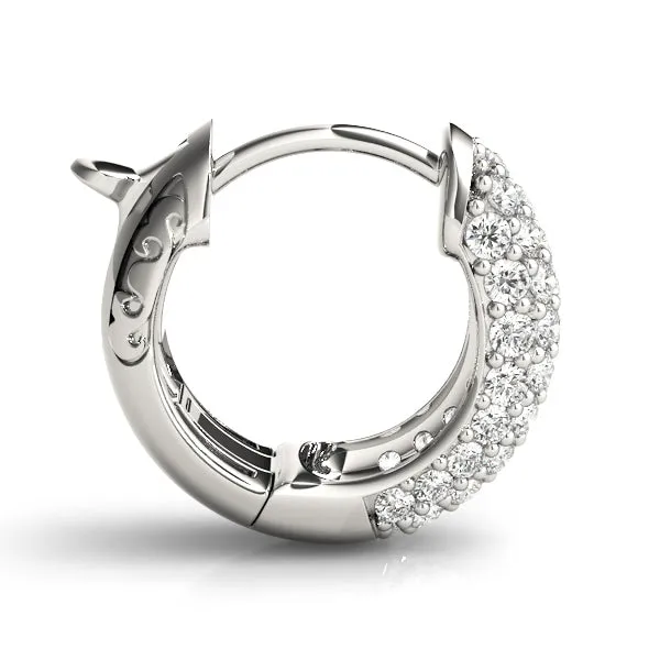 14K 5 Row Pave Diamond Earring
