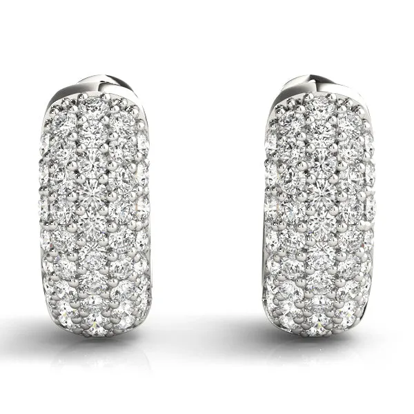 14K 5 Row Pave Diamond Earring