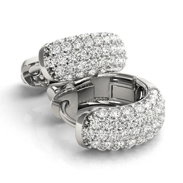 14K 5 Row Pave Diamond Earring