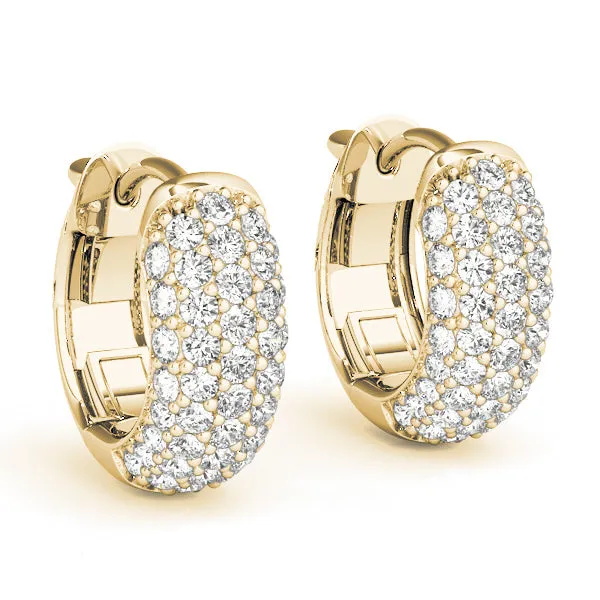 14K 5 Row Pave Diamond Earring