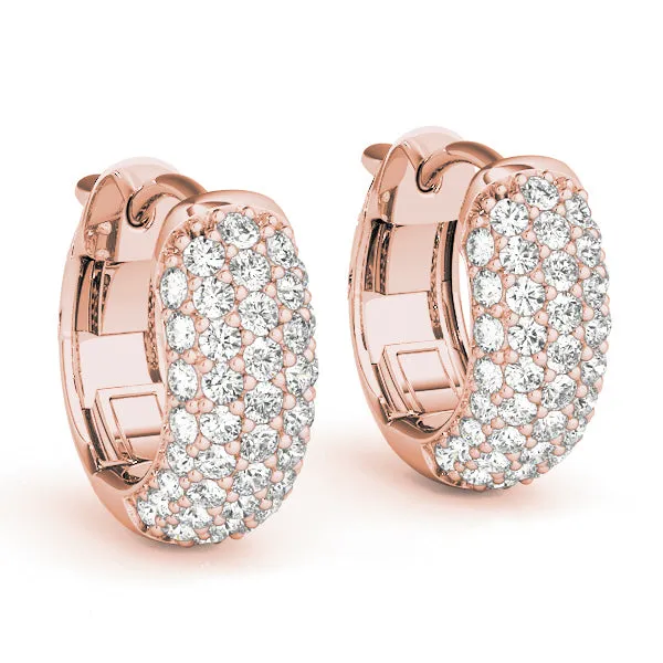 14K 5 Row Pave Diamond Earring