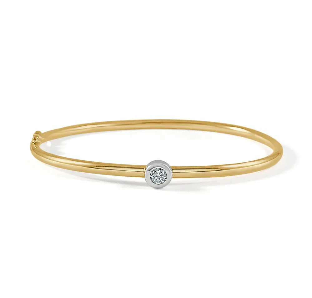 14k Gold & Diamond Bangle - 0.21ct