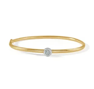 14k Gold & Diamond Bangle - 0.21ct