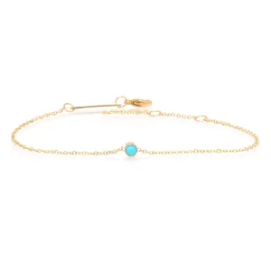 14k Gold Bezel Set Turquoise Bracelet