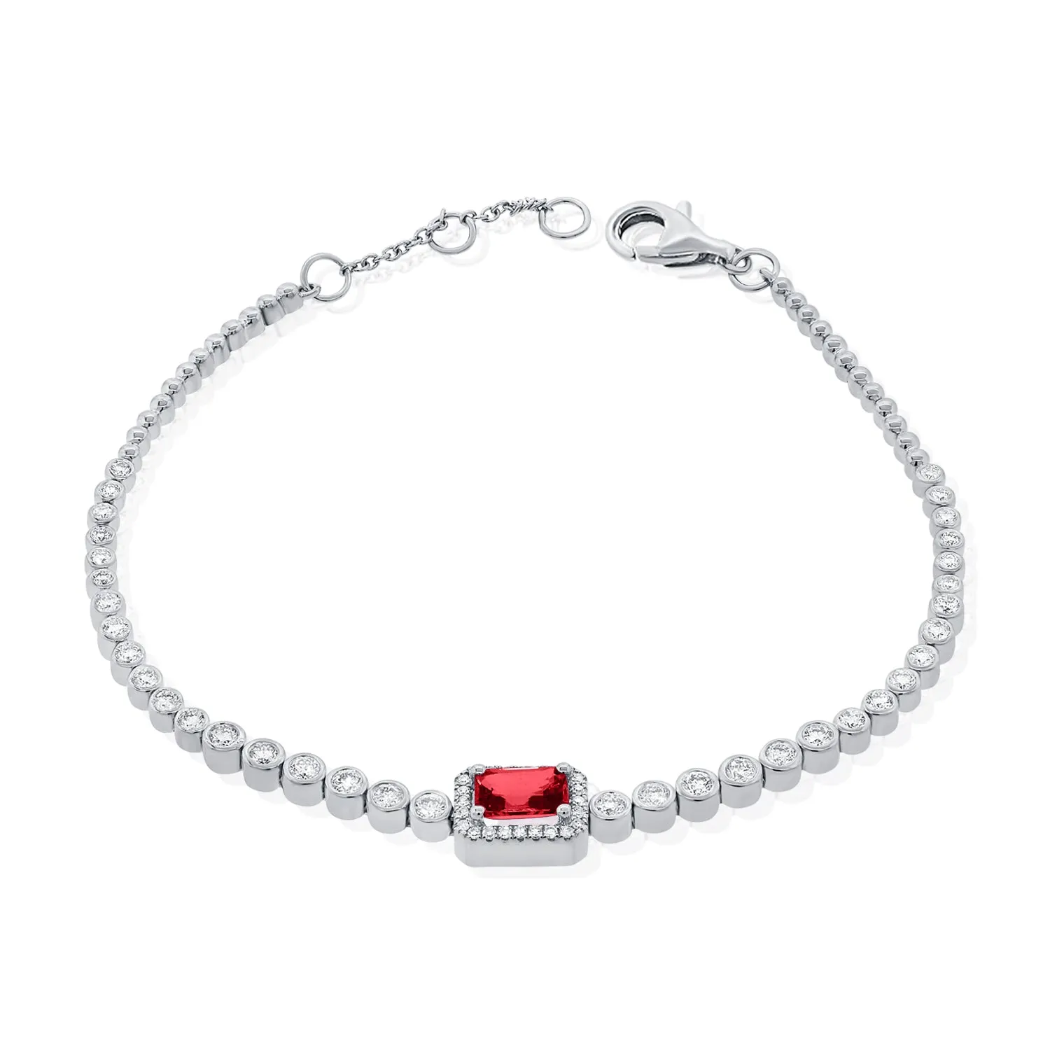 14k Gold Ruby & Diamond Bracelet