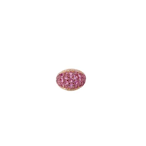 14k Rose Gold Pink Sapphire Diamond Cocktail Ring