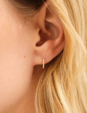 14K Solid Gold Bethany Diamond Huggies