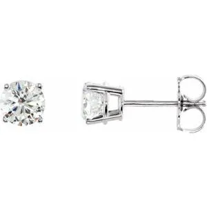 14K White 1 CTW Natural Diamond Stud Earrings