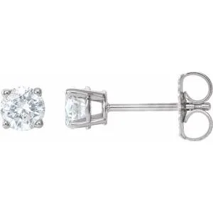 14K White 1 CTW Natural Diamond Stud Earrings