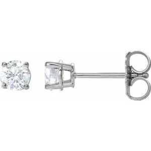 14K White 1 CTW Natural Diamond Stud Earrings