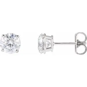 14K White 1 CTW Natural Diamond Stud Earrings
