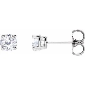 14K White 1 CTW Natural Diamond Stud Earrings