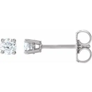14K White 1 CTW Natural Diamond Stud Earrings