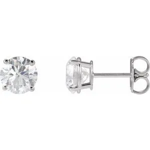 14K White 1 CTW Natural Diamond Stud Earrings