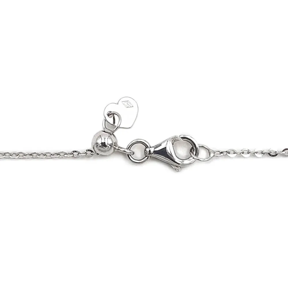 14K White Gold Diamond and Ruby Pendant Necklace