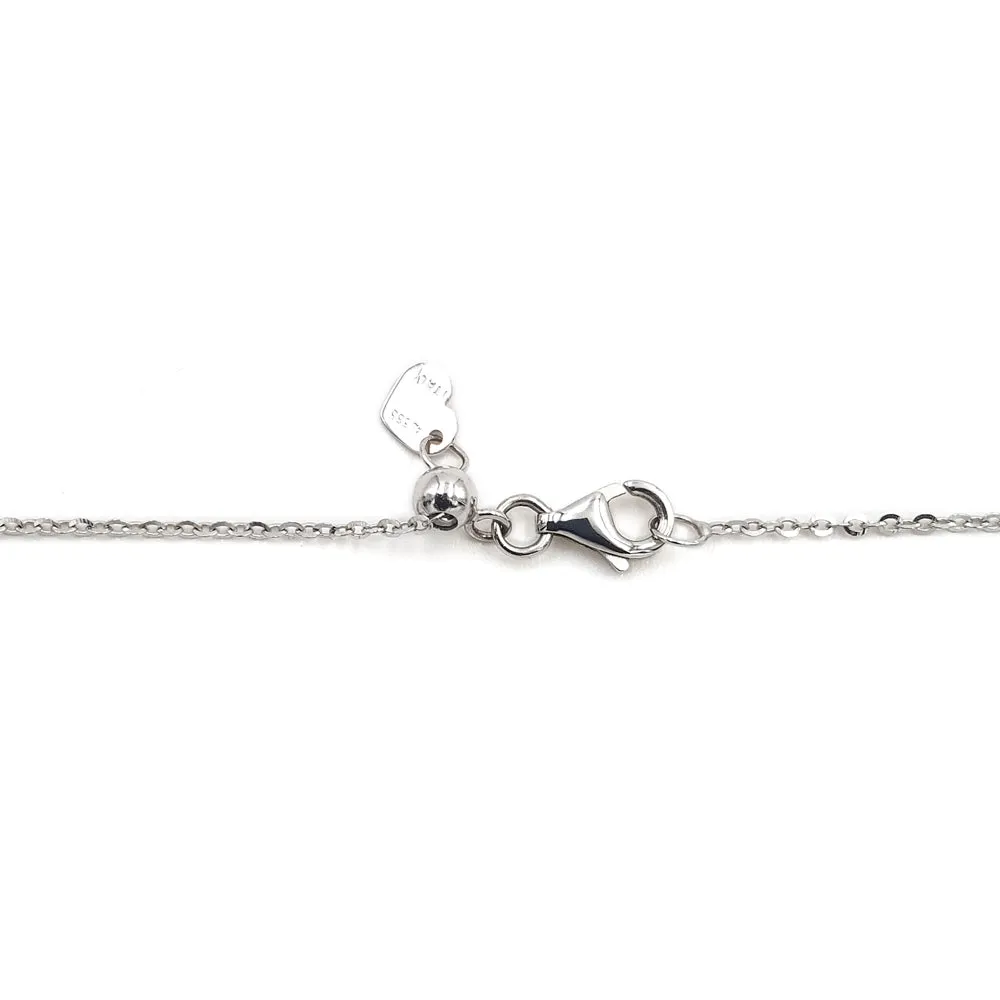 14K White Gold Diamond and Ruby Pendant Necklace