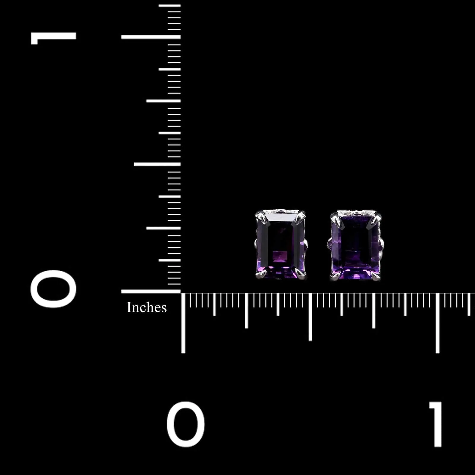 14K White Gold Estate Amethyst Studs