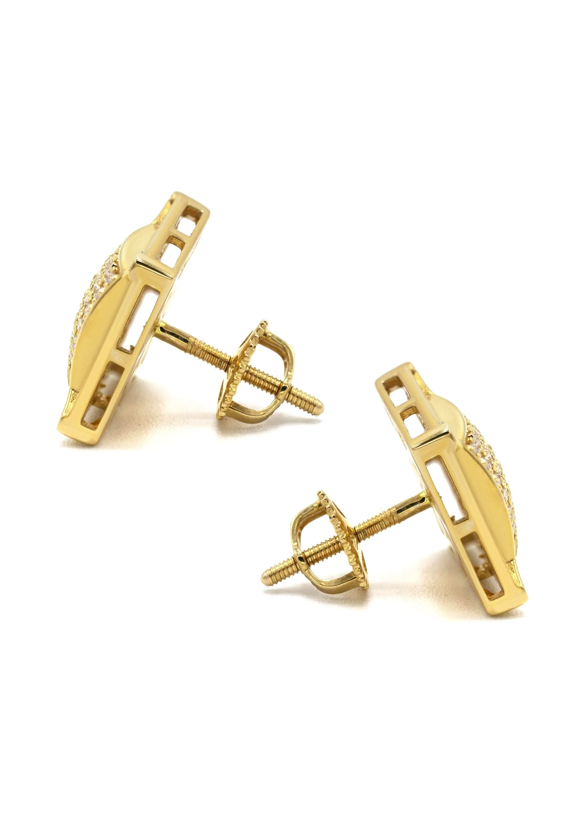 14K Yellow Gold Diamond Earrings For Men | 0.35 Carats | 3.62 Grams