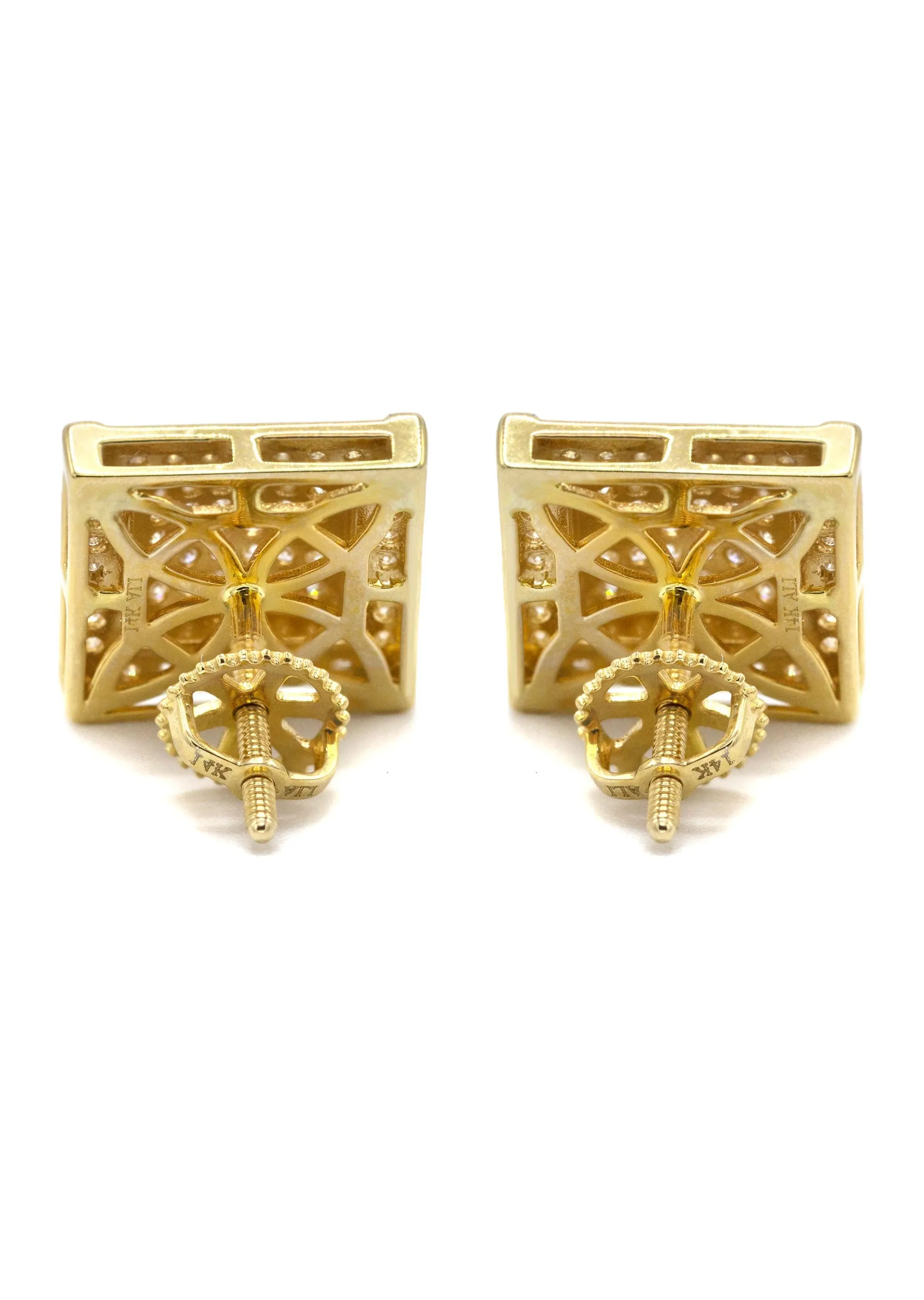 14K Yellow Gold Diamond Earrings For Men | 0.35 Carats | 3.62 Grams