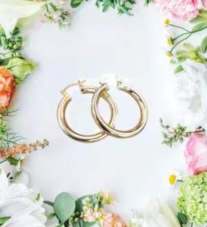 14kt Huggie Hoop Earrings