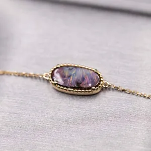 1.67 ct Australian Boulder Opal Bracelet in 18K Yellow Gold