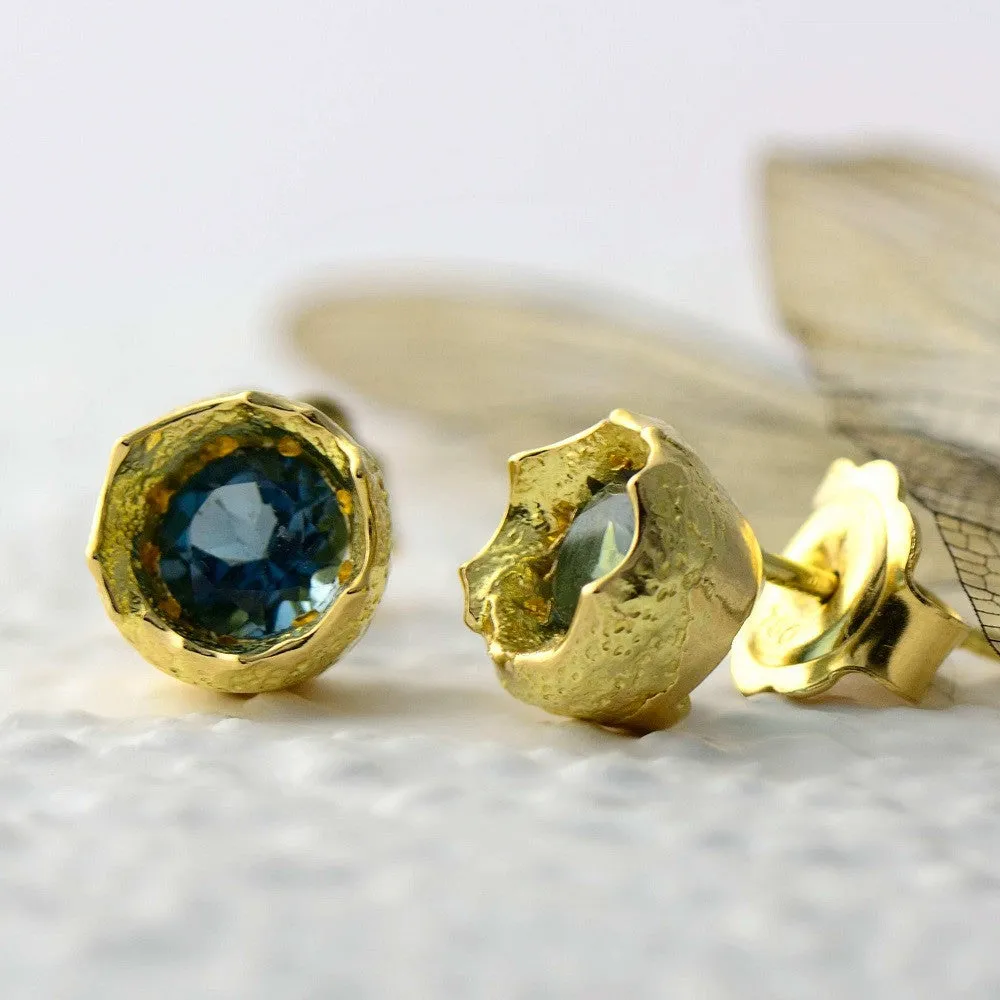 18ct fairtrade gold stud earrings with a 5 mm gemstone