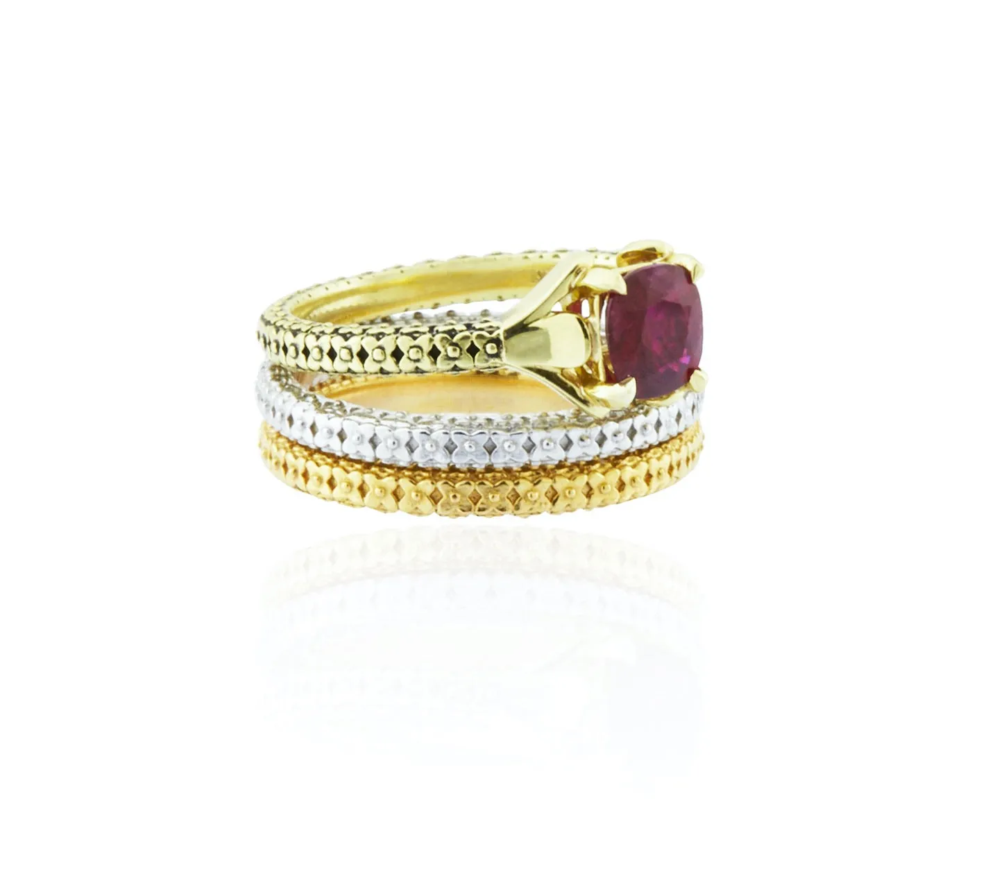 18kt Gold Tulip Design with Ruby