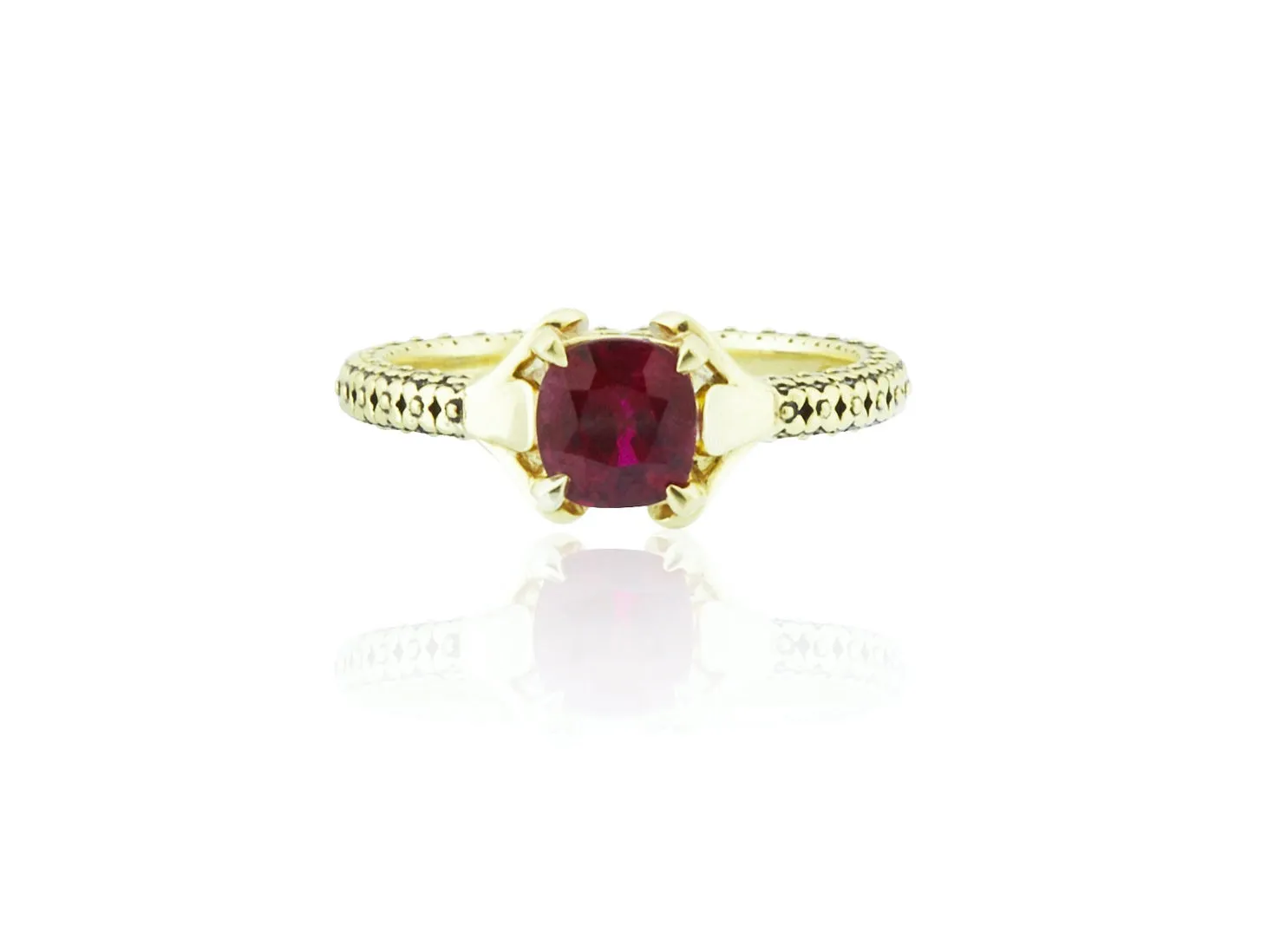 18kt Gold Tulip Design with Ruby