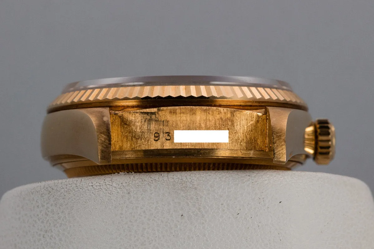1986 Rolex 18K YG Day-Date 18038 with Diamond and Ruby String Dial