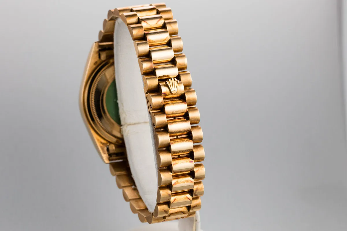 1986 Rolex 18K YG Day-Date 18038 with Diamond and Ruby String Dial