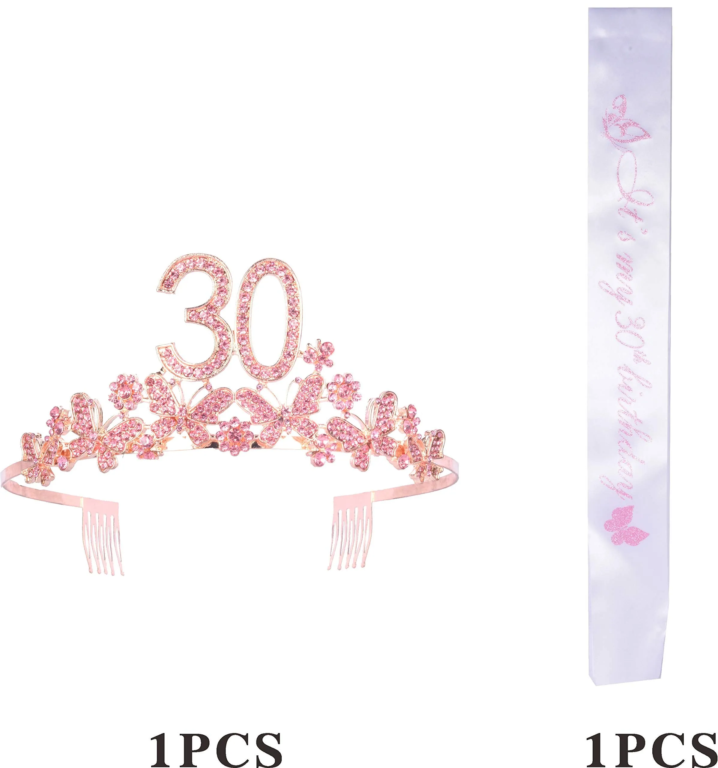 30th Birthday Gifts for Women, 30th Birthday Tiara and Sash, Its My 30th Birthday Sash