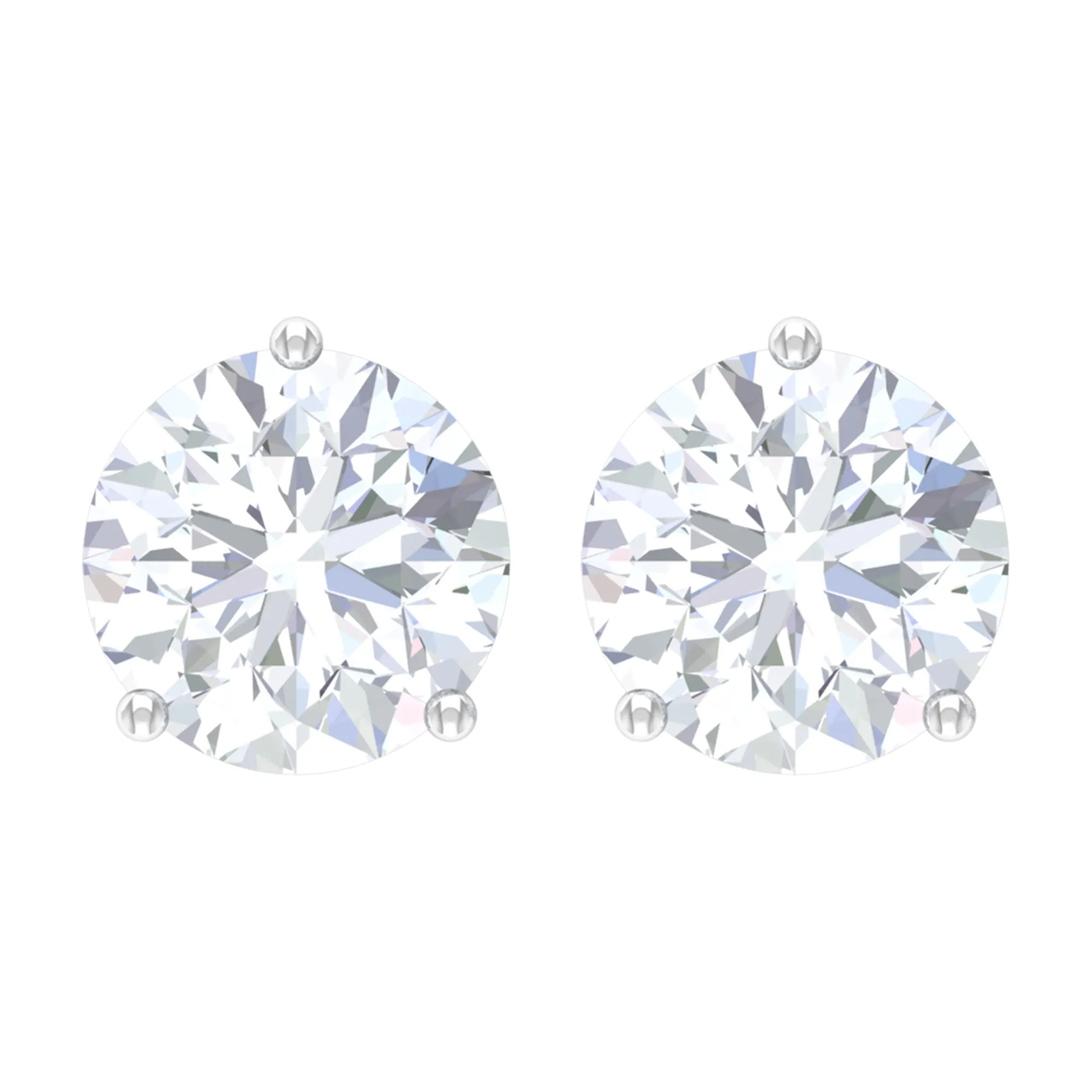 3/4 CT Certified Zircon Gold Solitaire Stud Earrings