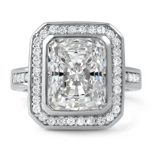 3.45 CTW Rectangular Cushion Cut Halo CZ Ring 3.45 CTW Rectangular Cushion Cut Halo CZ Ring