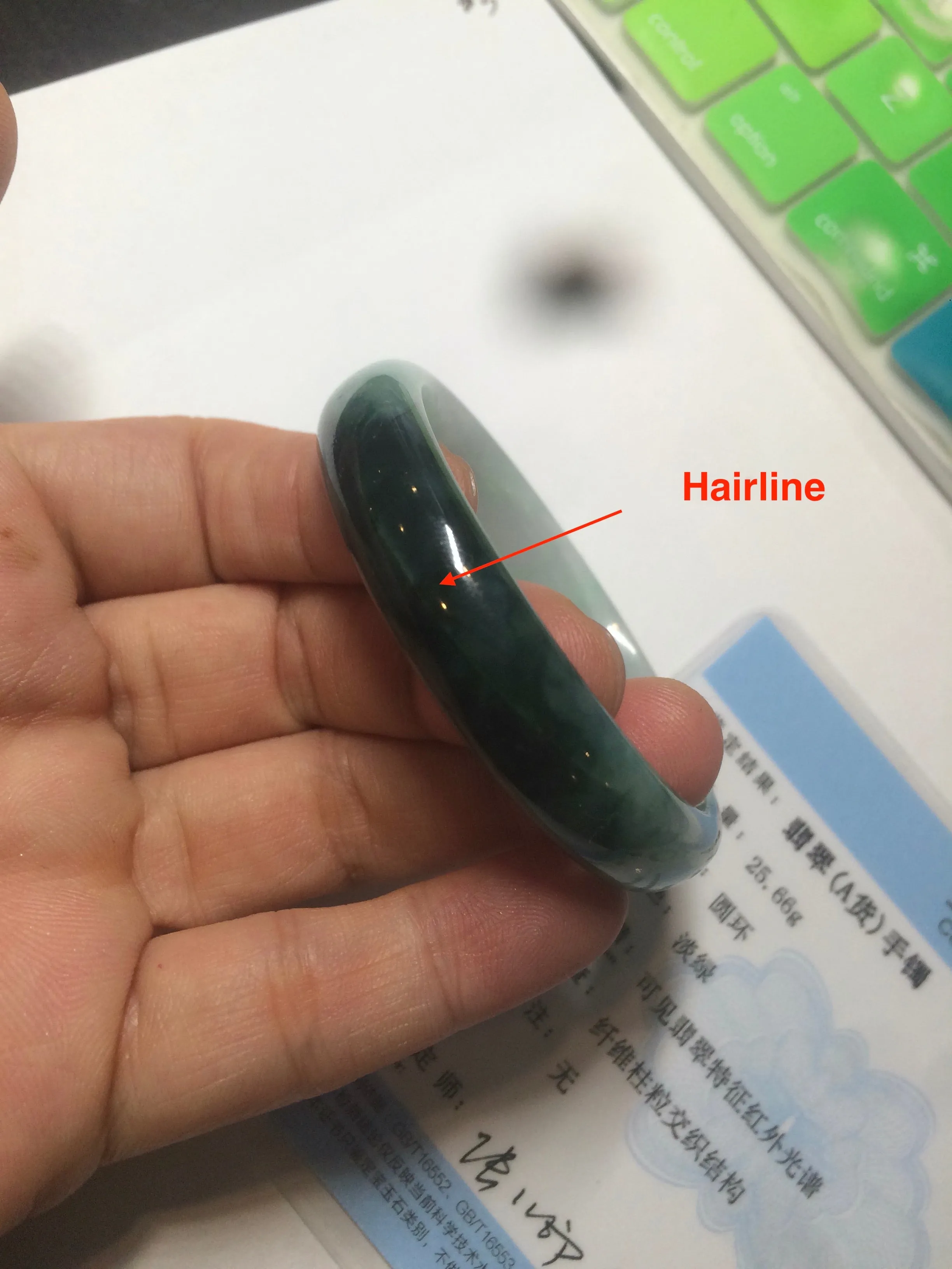 46.7mm Certified Type A 100% Natural sunny green/dark green/purple Jadeite Jade bangle AX6-0100