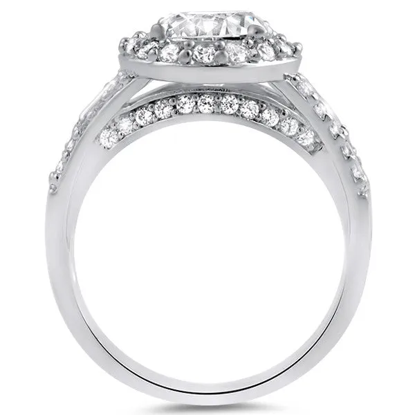 4.68 CTW Fancy Sterling Silver CZ Cocktail Ring