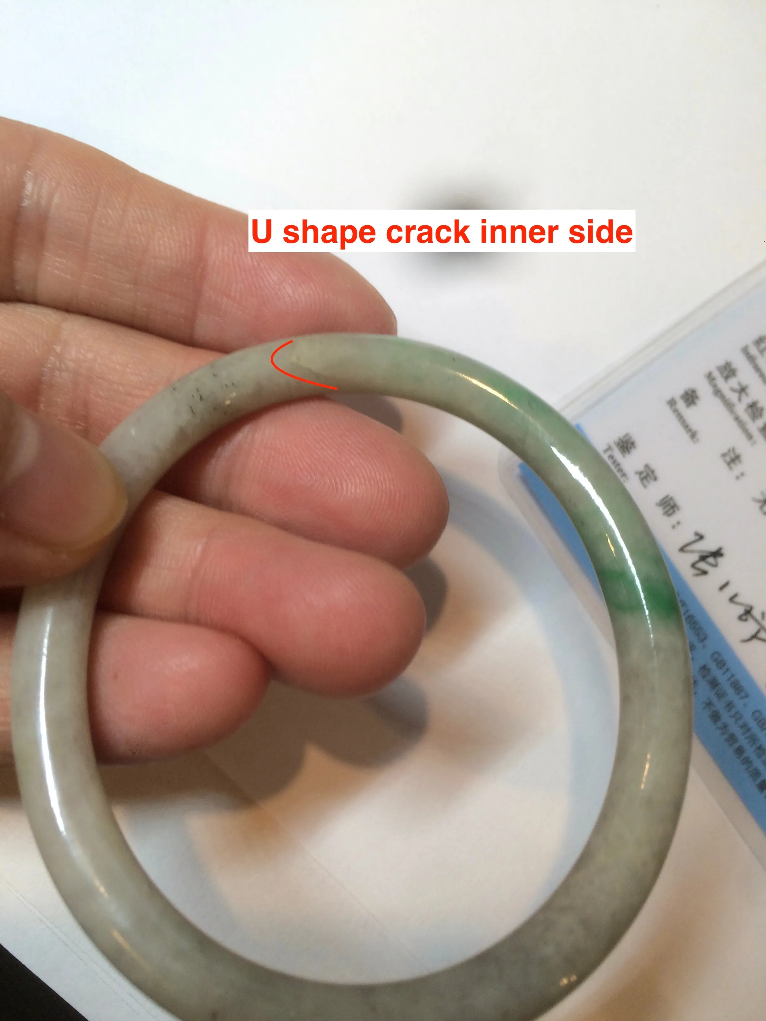 48mm certified Type A 100% Natural sunny green/dark green/gray/black round cut Jadeite Jade bangle am64-6622