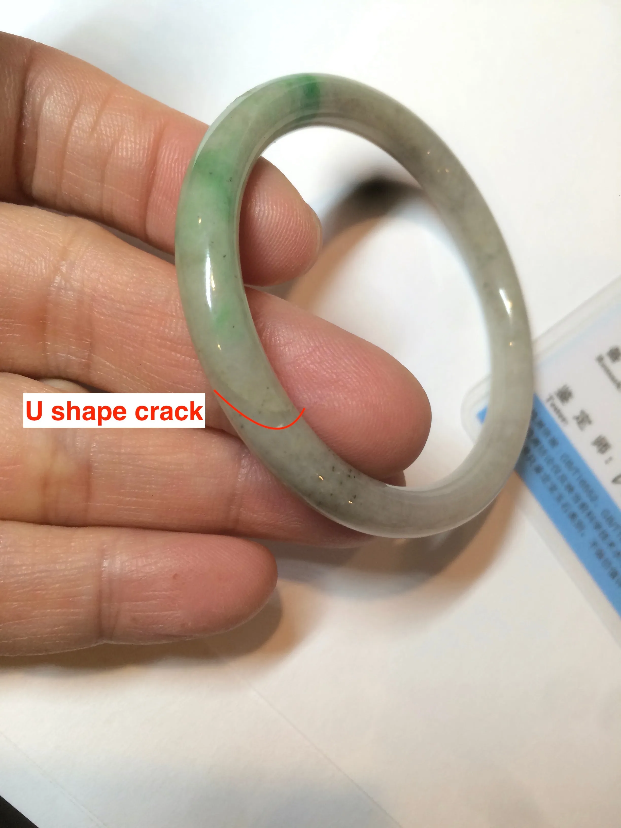 48mm certified Type A 100% Natural sunny green/dark green/gray/black round cut Jadeite Jade bangle am64-6622