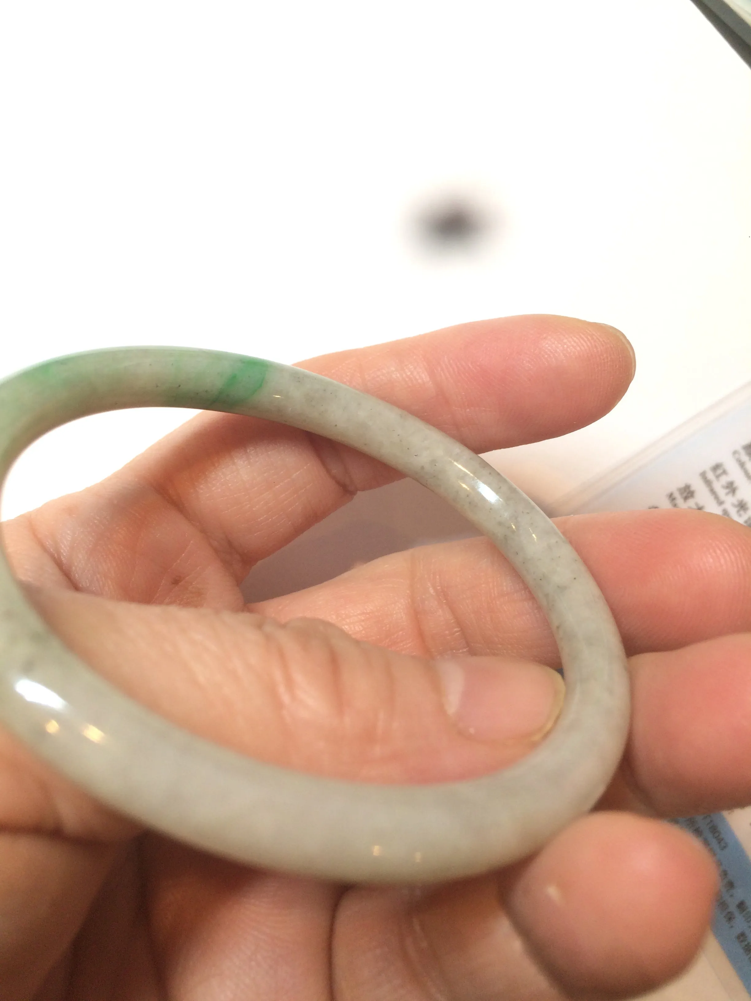48mm certified Type A 100% Natural sunny green/dark green/gray/black round cut Jadeite Jade bangle am64-6622