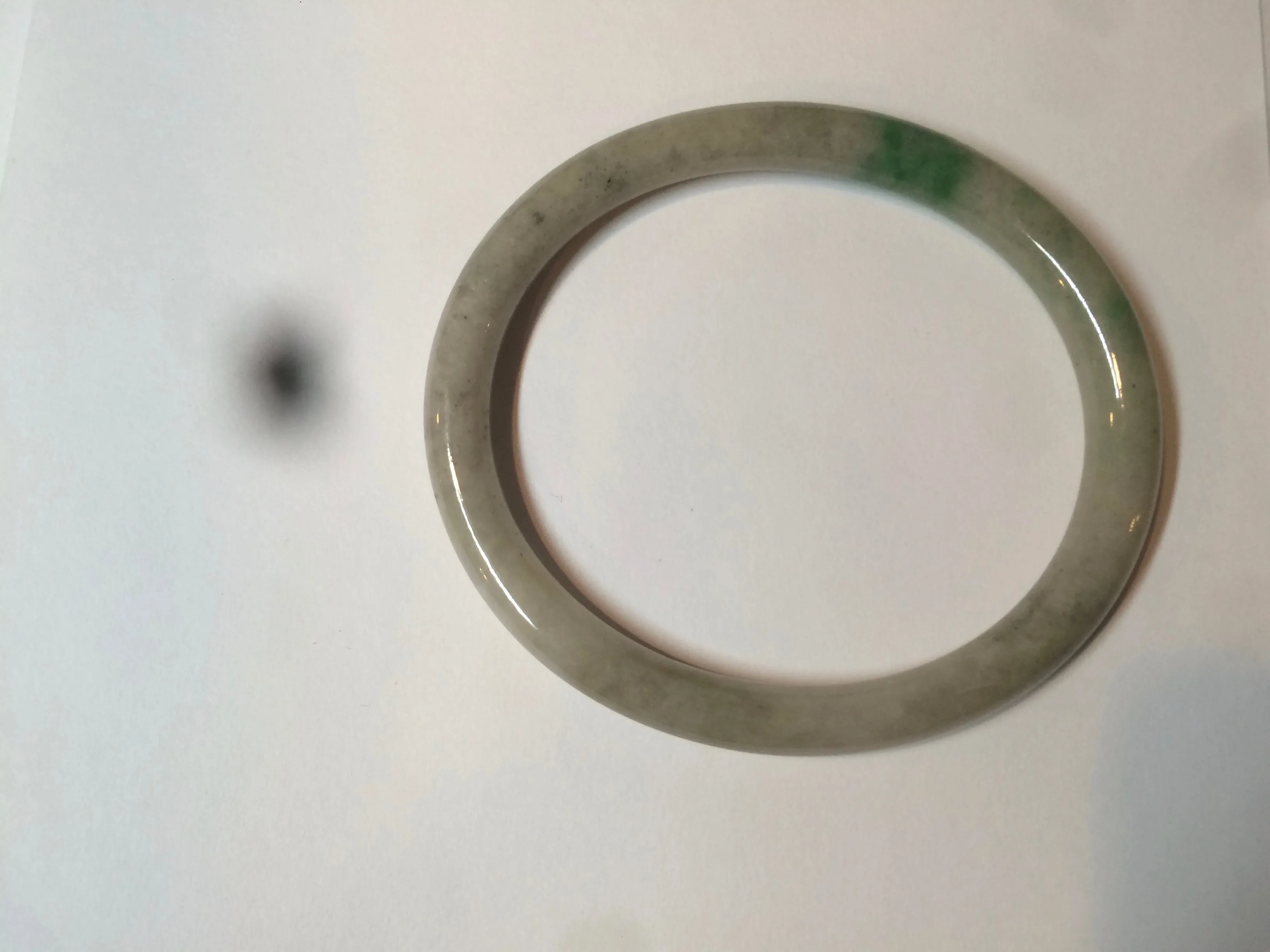 48mm certified Type A 100% Natural sunny green/dark green/gray/black round cut Jadeite Jade bangle am64-6622