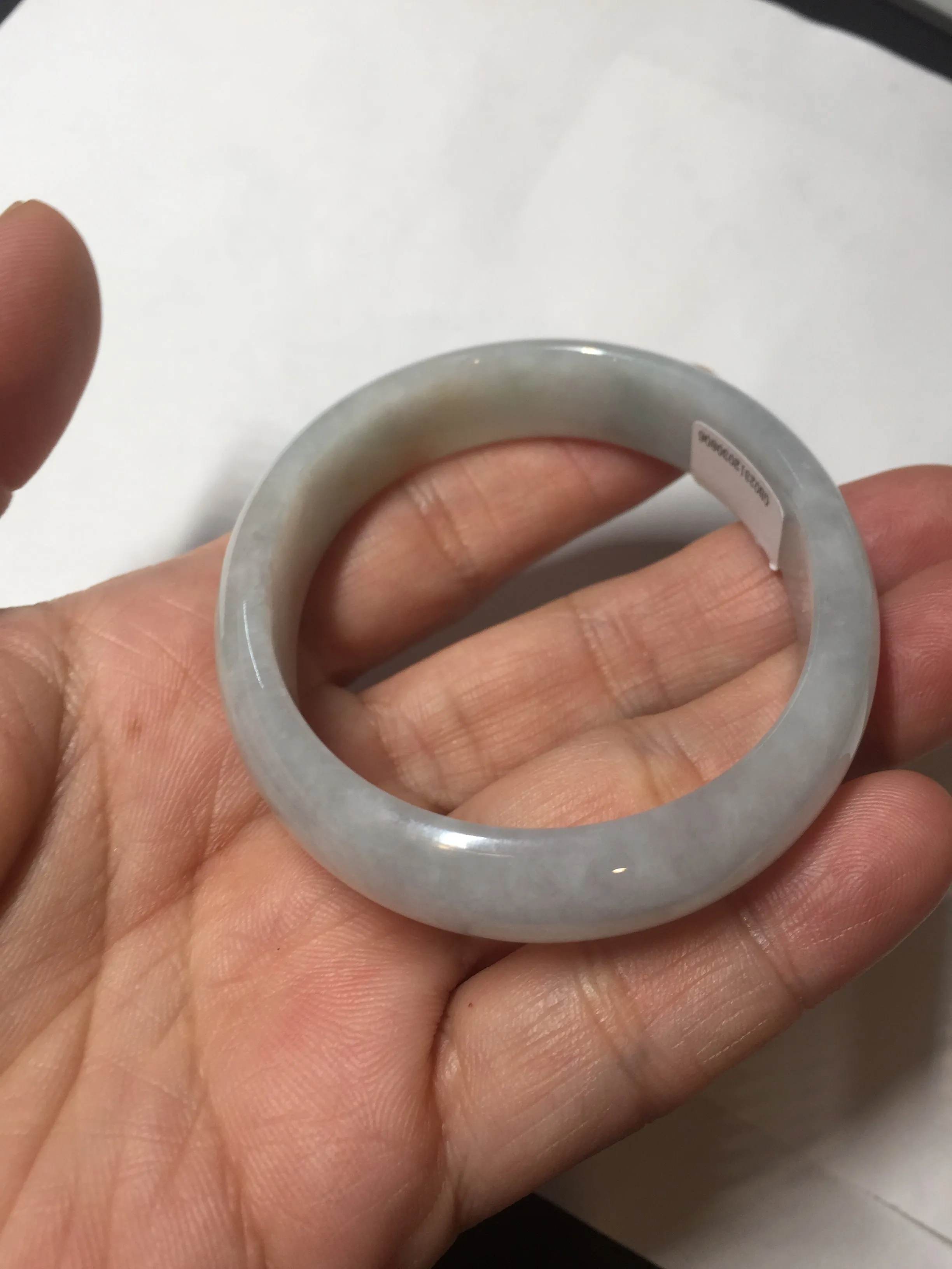 49mm Certified Type A 100% Natural light green red oval Jadeite Jade bangle BM68
