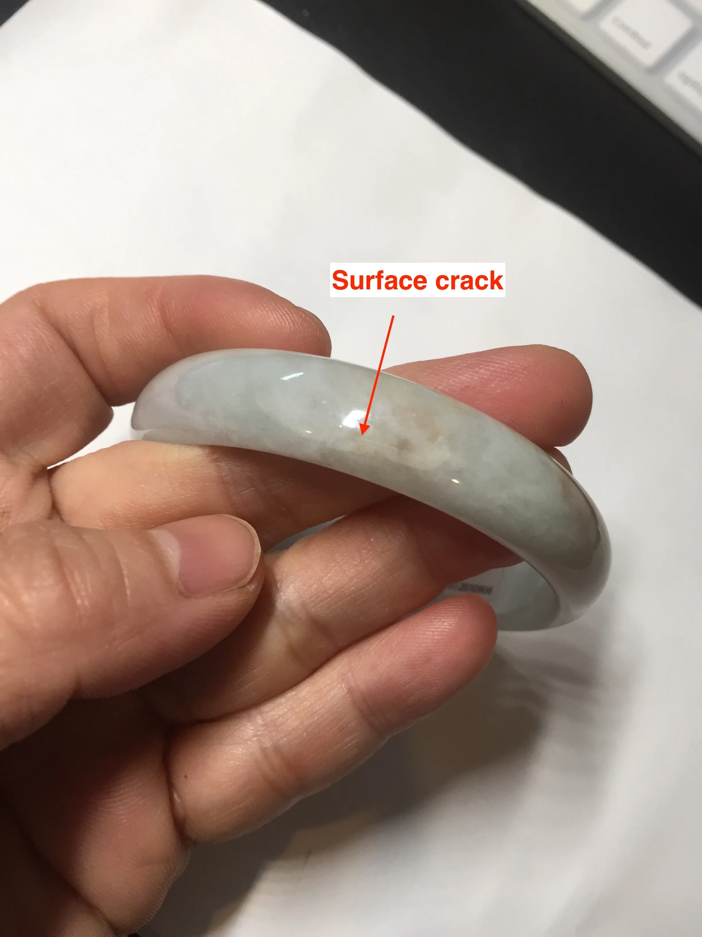 49mm Certified Type A 100% Natural light green red oval Jadeite Jade bangle BM68