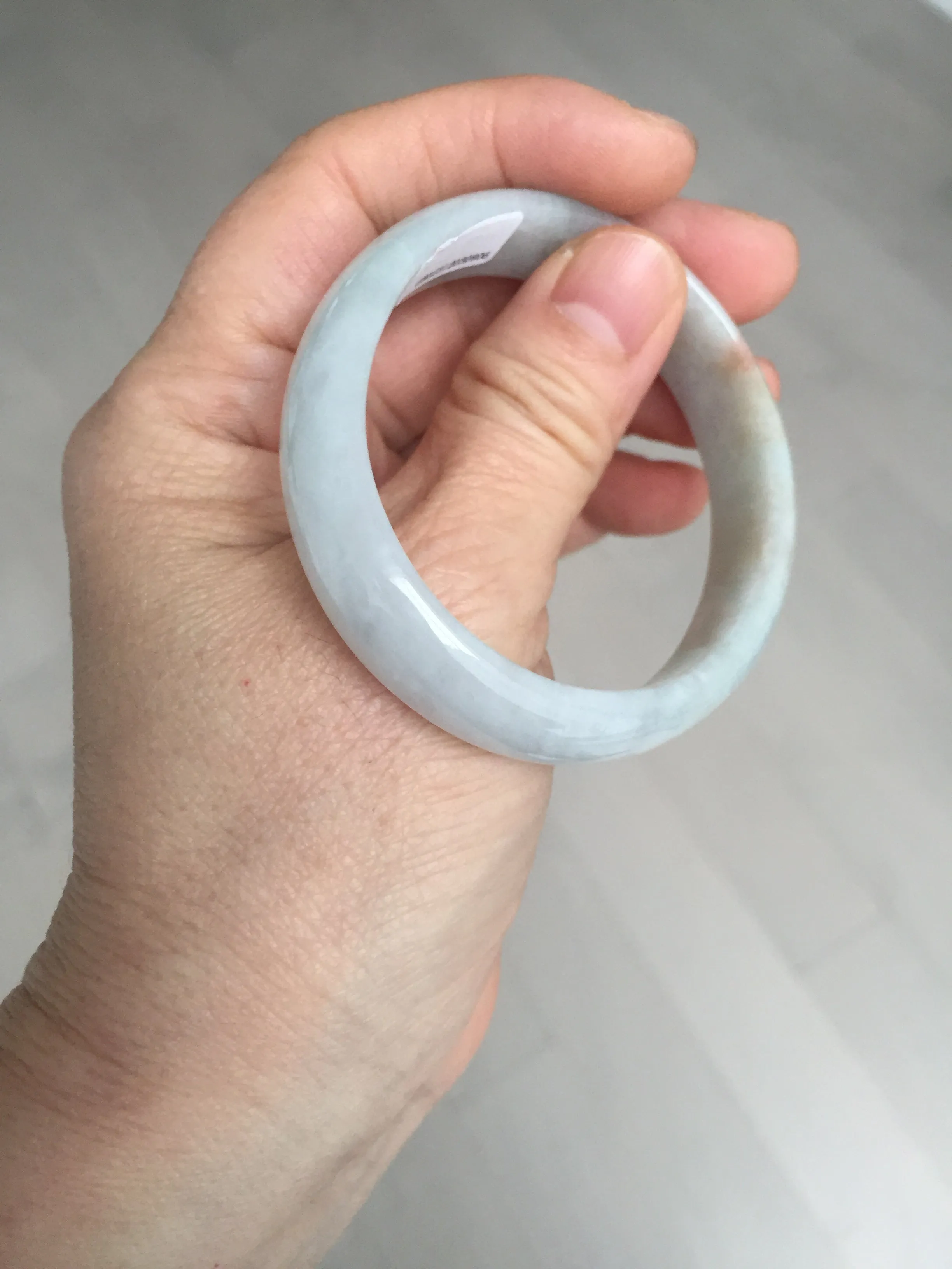 49mm Certified Type A 100% Natural light green red oval Jadeite Jade bangle BM68