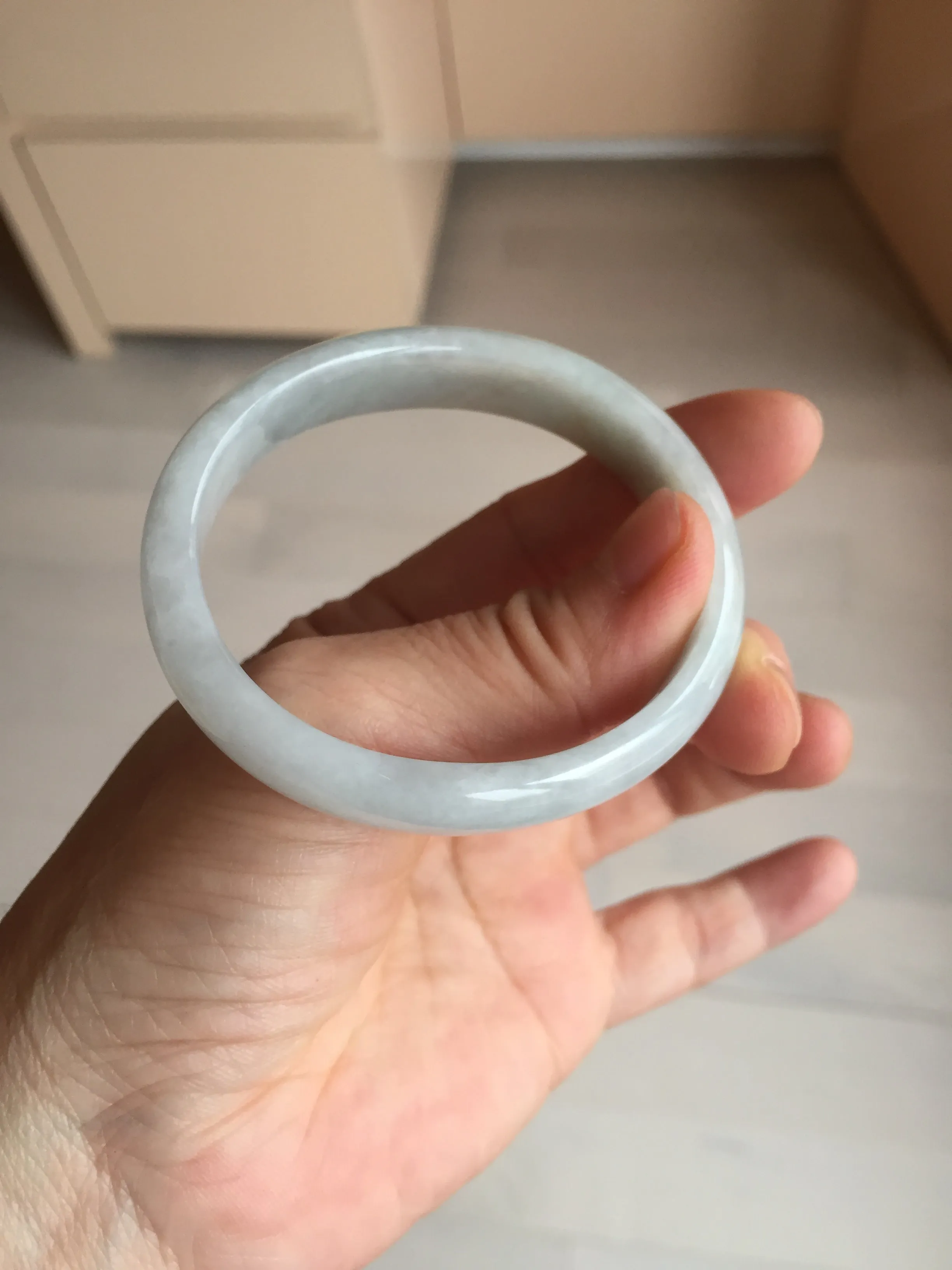 49mm Certified Type A 100% Natural light green red oval Jadeite Jade bangle BM68