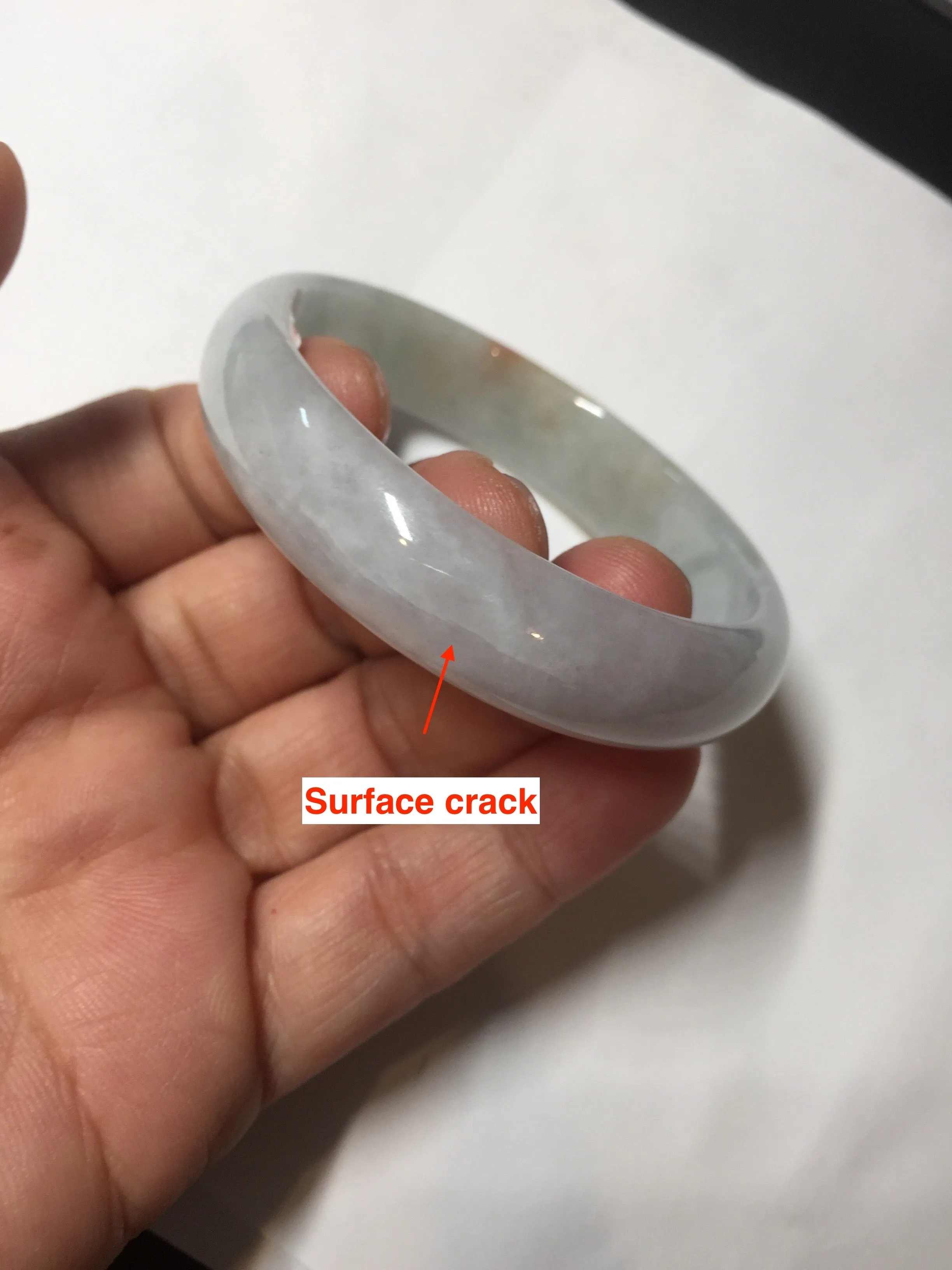 49mm Certified Type A 100% Natural light green red oval Jadeite Jade bangle BM68