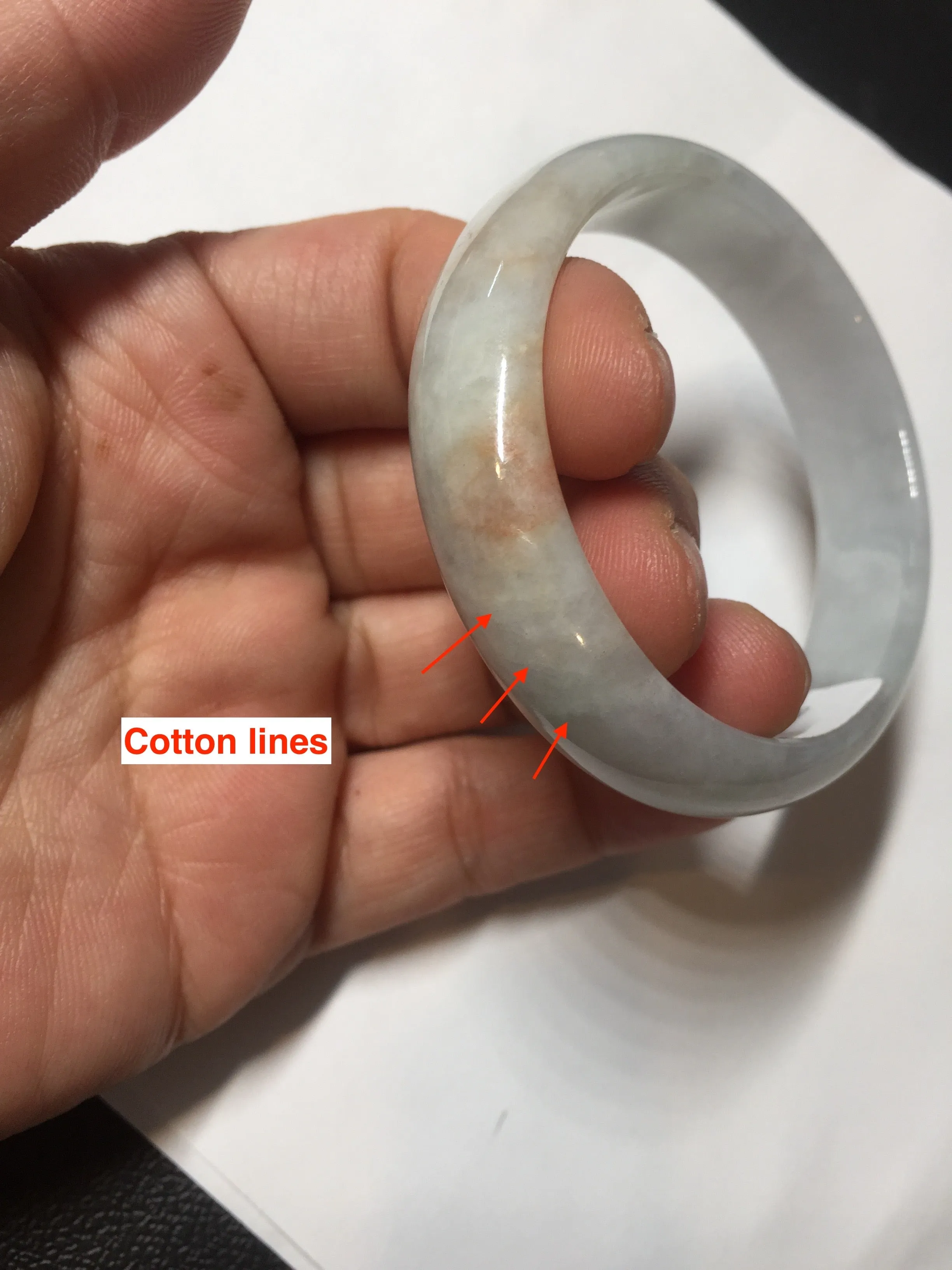 49mm Certified Type A 100% Natural light green red oval Jadeite Jade bangle BM68
